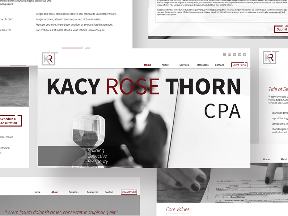 Spread of Kacy Rose Thorn website